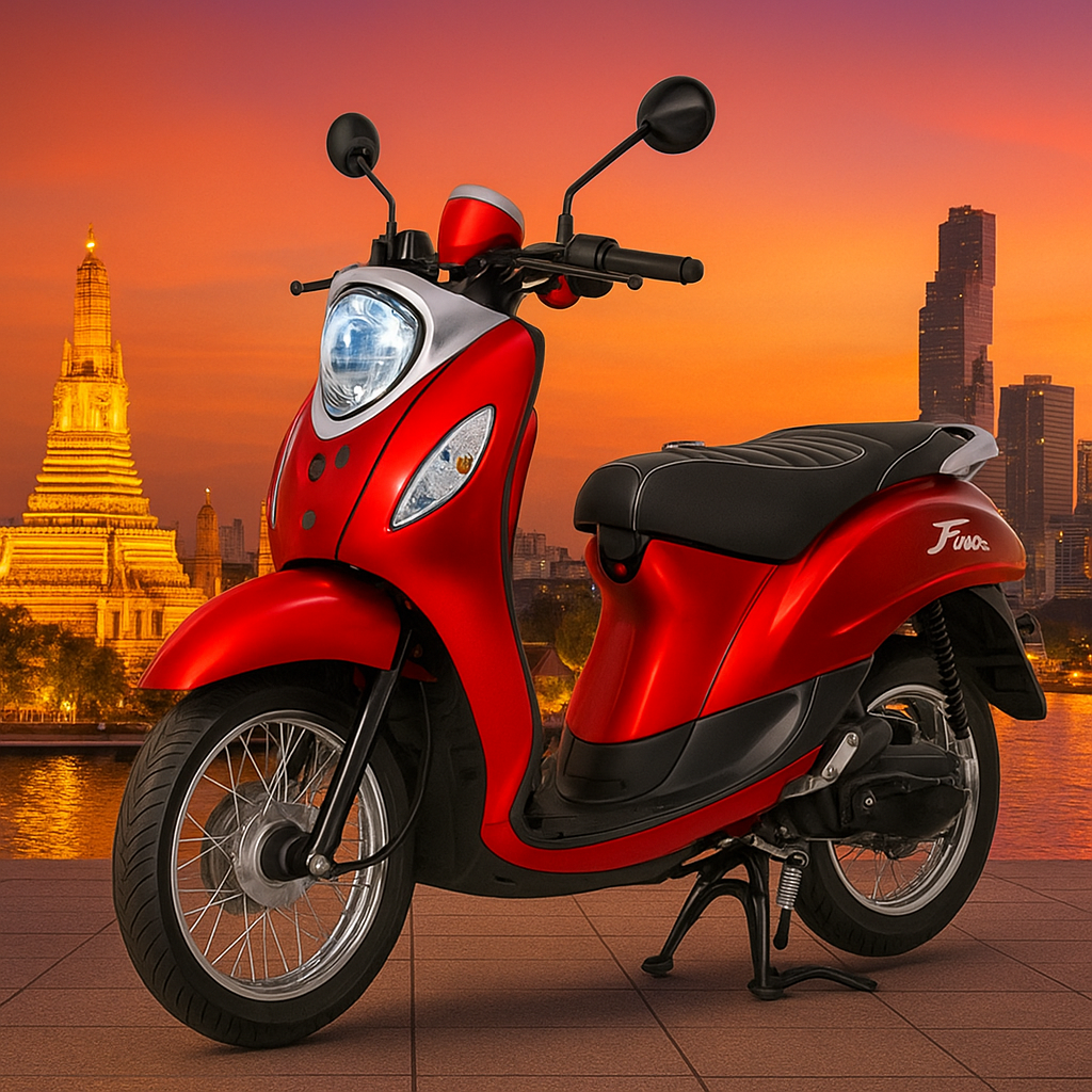 Red scooter Fino125cc, Thailand, Bangkok rental bike