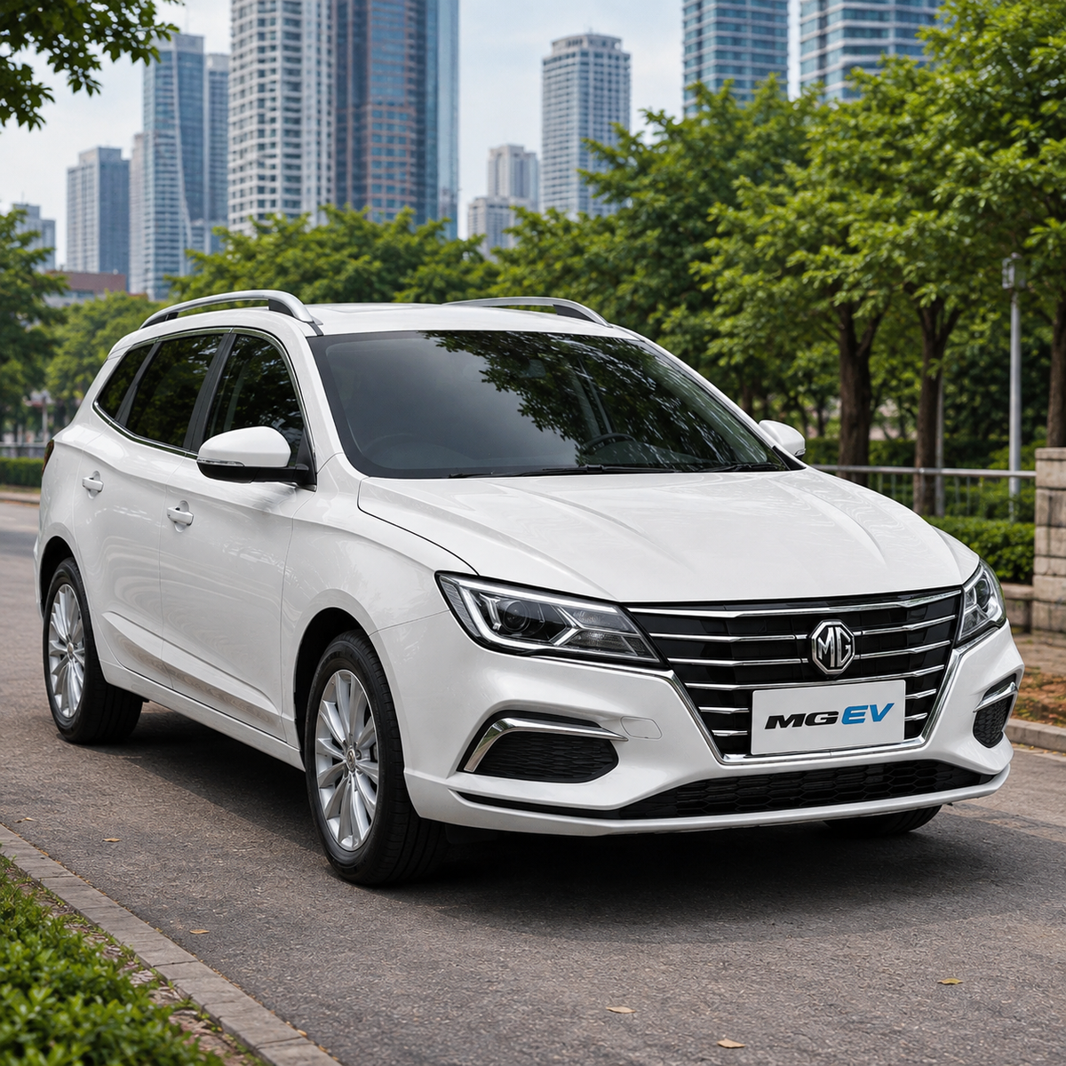 MG EP electric car for rent in Bangkok, Thailand