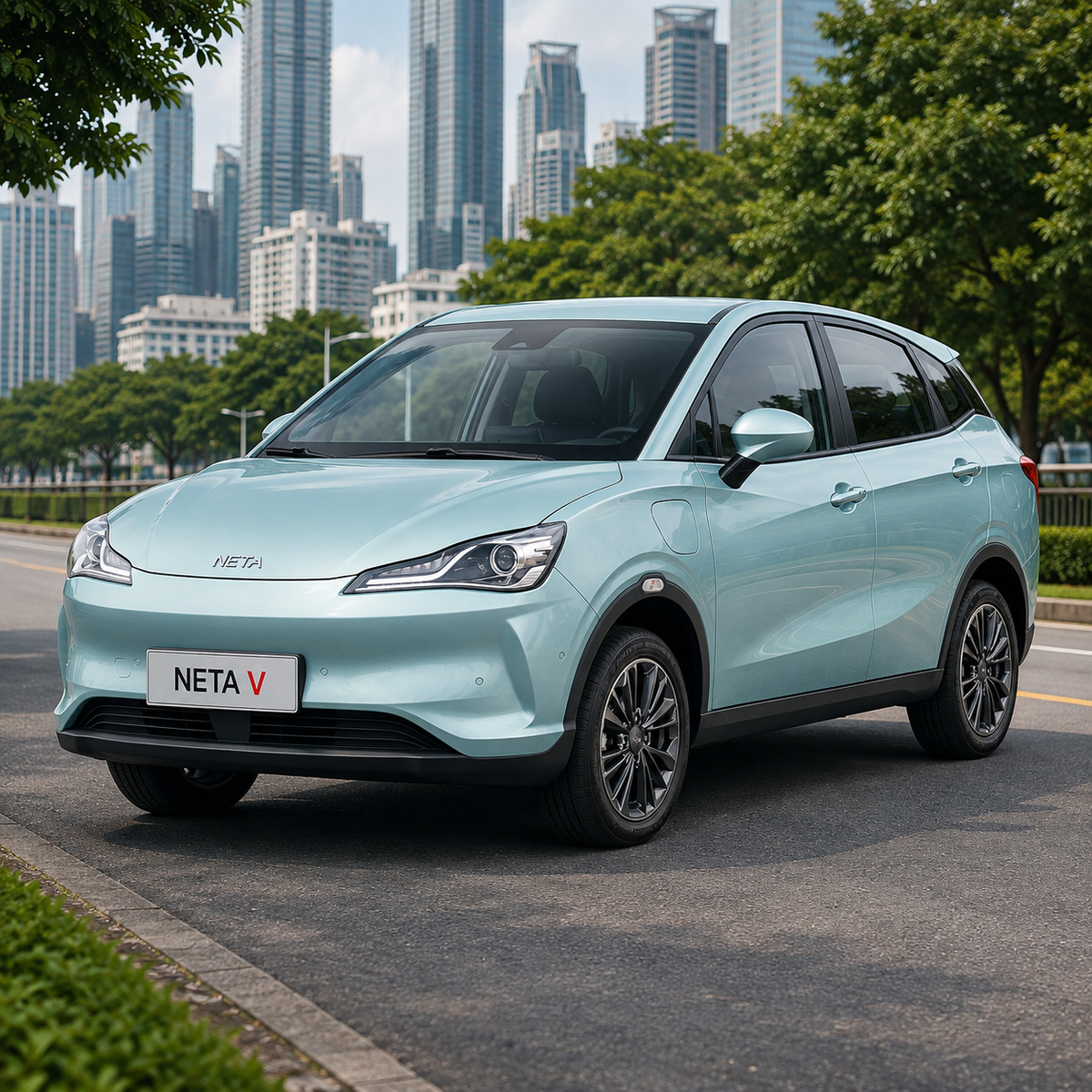 Neta V electric car rental in Bangkok, Thailand