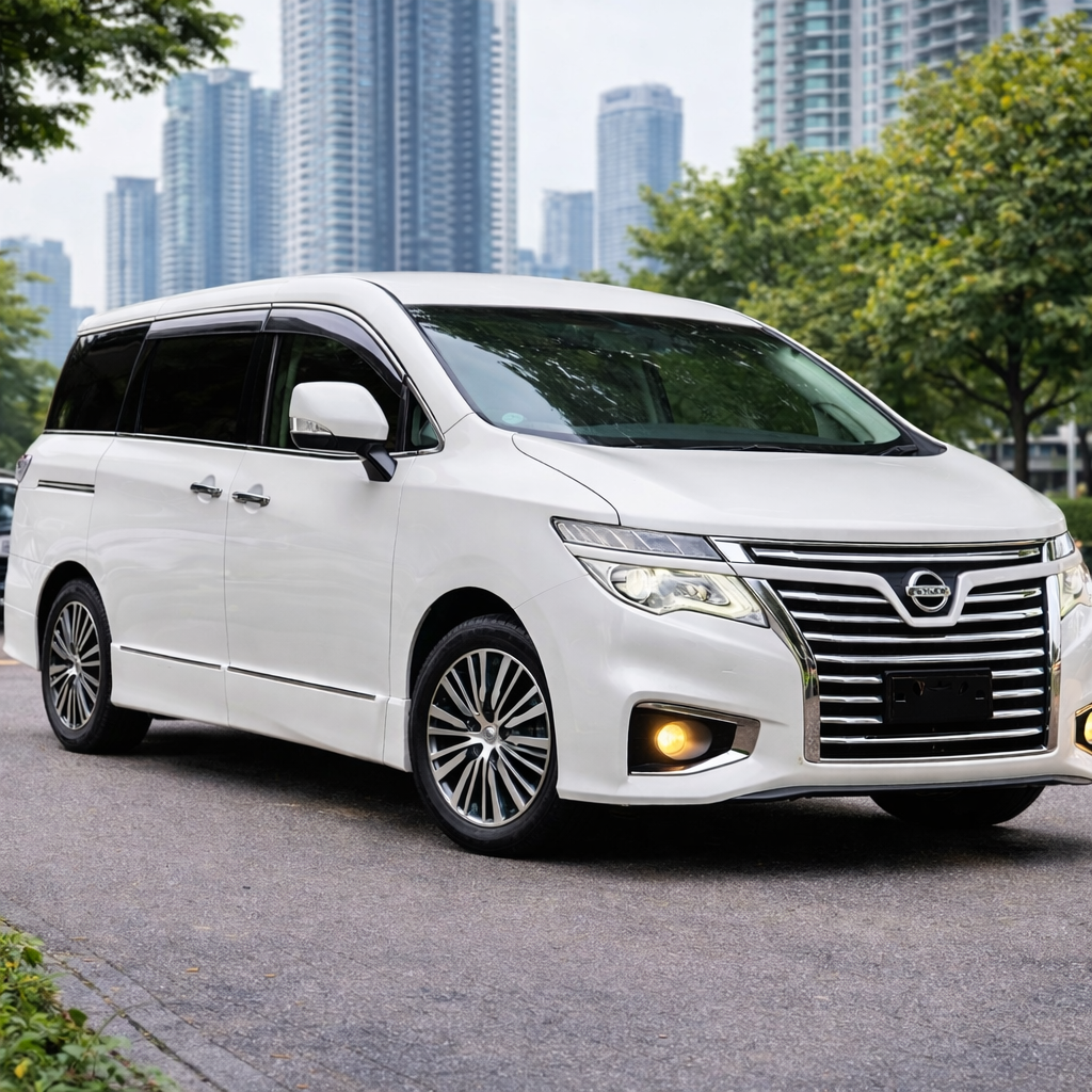 White Nissan van rental in Bangkok, Thailand