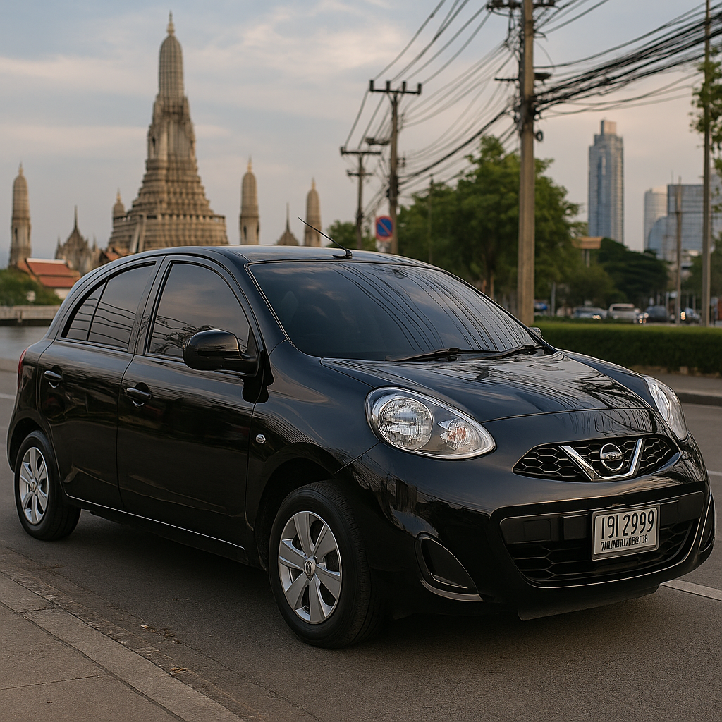 Rent Nissan March car in Bangkok, Thailand